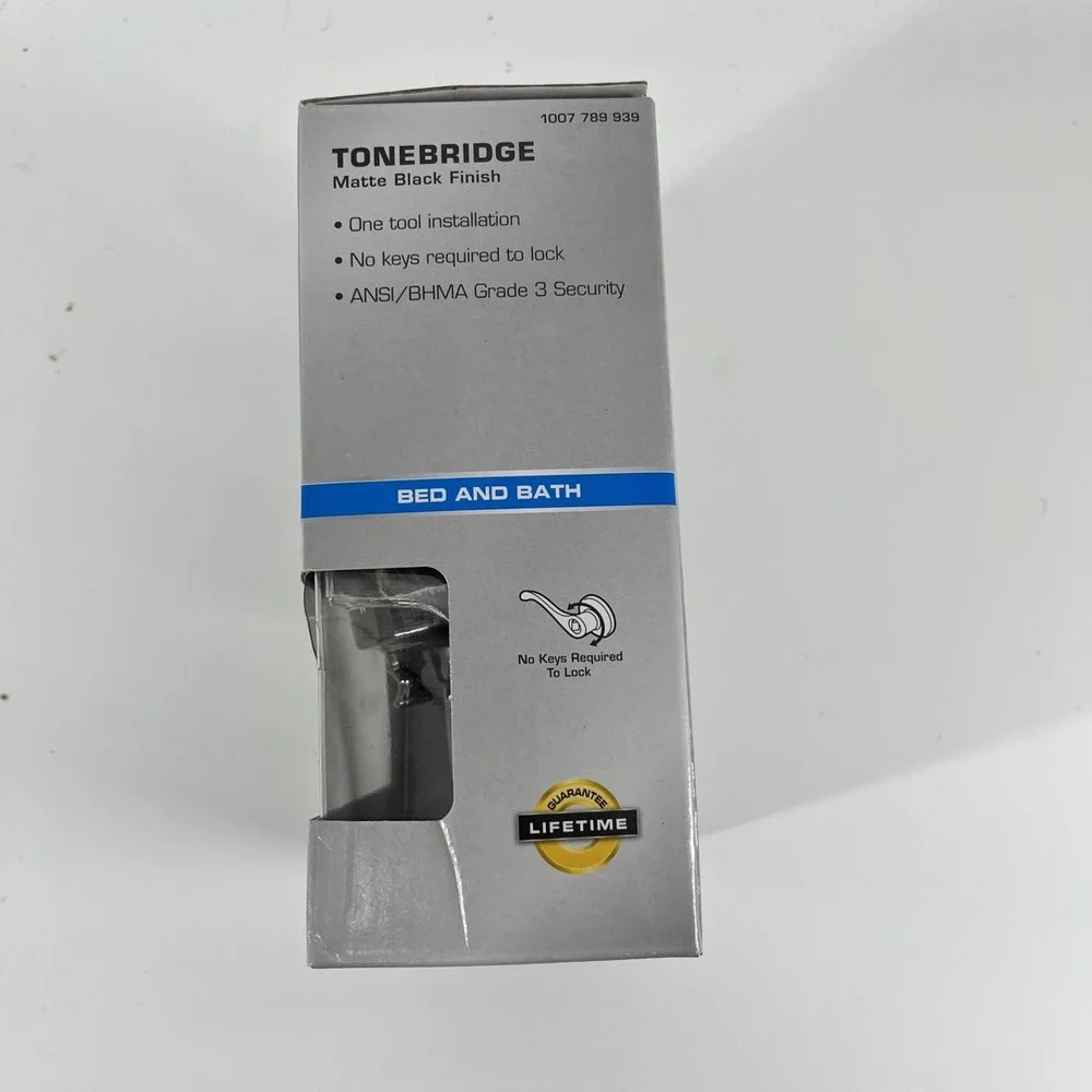 Defiant Bed and Bath Door Lever Matte Black Finish (6 count)
